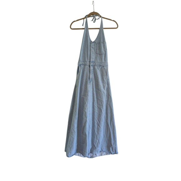 Universal Thread Women's Halter Summer Denim Maxi Dress Size 6 - Picture 1 of 3